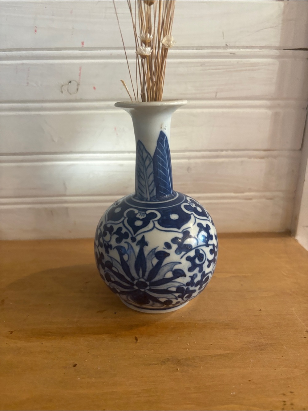 Blue & White Floral Bud Vase